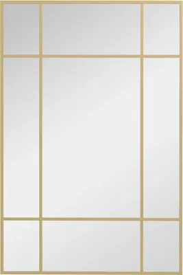 Image de Miroir mural - Rectangulaire - 90 x 60 cm - Cadre métallique - Or