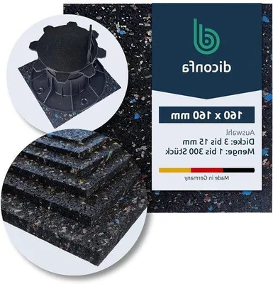 Image de Kit d'isolation pour terrasses - Isolation phonique - Résistant aux UV - 160 x 160 x 15 mm