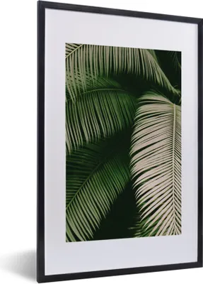 Produktbild von MuchoWow® Gerahmtes Poster Palmwedel - Sommer - Tropisch 40x60 cm - Poster mit Schwarzem Bilderrahmen Wandposter Rahmen Foto Bilder - Poster in Rahmen