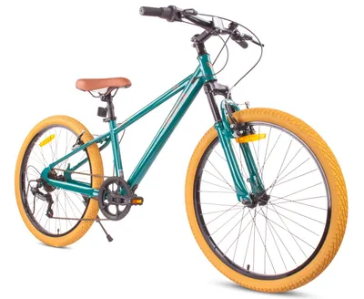 Zdjęcie produktu dla Rower dziecięcy chłopięcy 24 cale na Komunię Świętą Rower z 7 przerzutkami Shimano RevoShift Amortyzator rowerowy VERDANT ROWAN SHOX