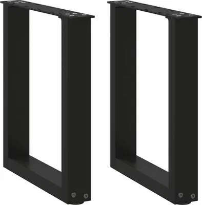 Produktbild von Couchtischbeine U-Form 2 Stk. Schwarz 38x(42-43) cm Stahl