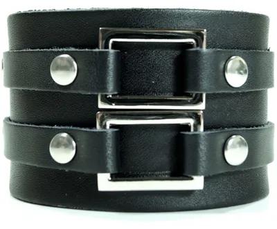 Produktbild von CJBB1912 Herren Armband Leder schwarz 21,5 cm