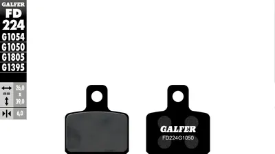 Immagine prodotto di Pastiglie freno Galfer FD224G1050 Semi-Metall SCOOTER posteriori per Beta Minitrial, Gas EC Boy LC MC 50 / 125 cc