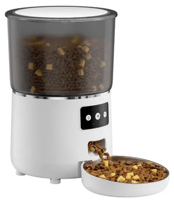 Immagine prodotto di Distributore automatico intelligente di cibo per cani - Distributore automatico di cibo - Controllo tramite app - Pasti programmati - Registrazione vocale - Bianco