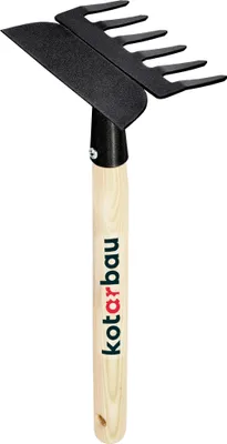 Immagine prodotto di KOTARBAU® Zappetta con rastrello in acciaio Zappetta da giardino con manico in legno Rastrello 33 cm