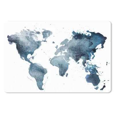 Produktbild von MuchoWow® Schreibtischunterlage Weltkarte - Abstrakt - Aquarell 60x40 cm - XXL Mauspad - Großes Mauspad