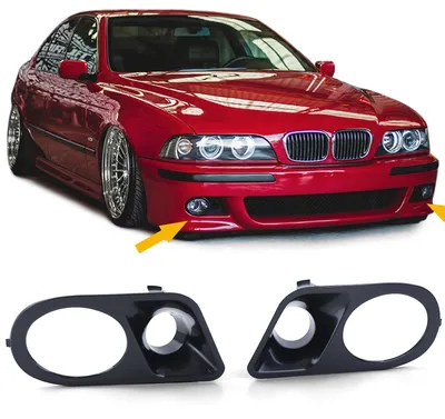 Für BMW E39 mit M5 Stoßstange Nebelscheinwerfer Blenden Gitter mit Lufteinlass in der Farbe von Carparts-Online GmbH