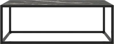 Produktbild von vidaXL Couchtisch Schwarz mit Schwarzem Glas in Marmor-Optik 100x50x35