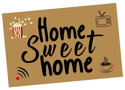 Fußmatte Home Sweet Home 40x60 cm, Polyester/PVC, rechteckig