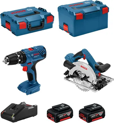Produktbild von BOSCH Kit 18V BSK182M2C (GSB 18V-21 + GKS 18-57G + 2 x 4,0 Ah + GAL18V-40 + L-Boxx 136 + L-Boxx 238)