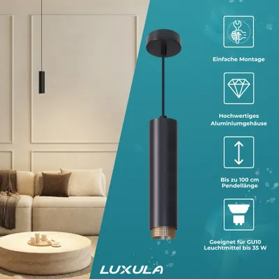Produktbild von LUXULA LED Pendelleuchte 35 W schwarz