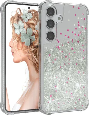 Produktbild von EAZY CASE - Glitzer Hülle kompatibel mit  Samsung Galaxy S24 Glitzer Schutzhülle, Soft Case, Backcover Transparent mit Motiv
