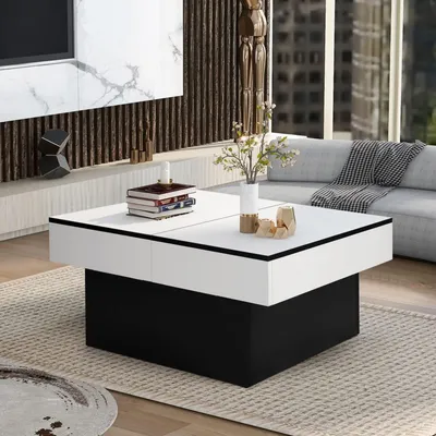 Produktbild von VOWNER Couchtisch, Moderner Couchtisch, Ausziehbarer Schreibtisch