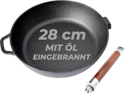 Imagen del producto de Sartén de hierro fundido de 28 cm – sartén profunda para inducción