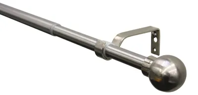 Produktbild von Gardinenstange 33661 Kugel 1-Lauf Ø 16/19 mm edelstahl-optik 190-340
