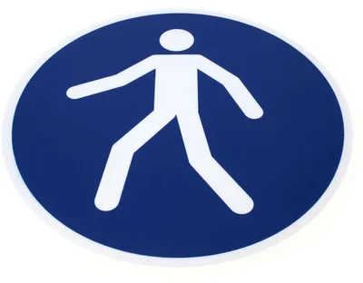 Produktbild von Sicherheitspiktogramm Fußgängerweg benutzen selbstklebend 430x375mm
