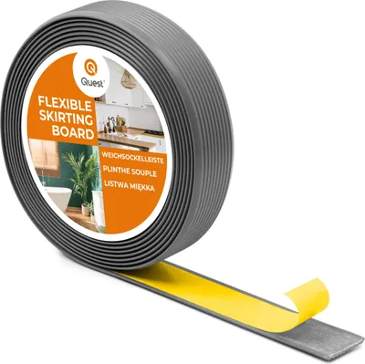 Produktbild von QUEST Selbstklebende PVC-Antirutschleiste, gerillt, LAP3, 35mm, 5m, dunkelgrau