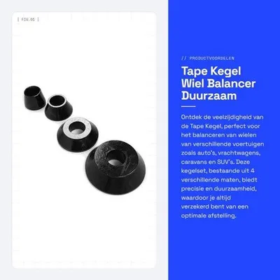 Obrázok produktu pre Sada kužeľov z uhlíkovej ocele – 4 kusy – 62/80/105/137 mm – priemer hriadeľa 40 mm – odolná – pre vyvažovačky