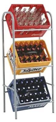 Image de Étagère à caisses en acier peint pour 3 caisses
