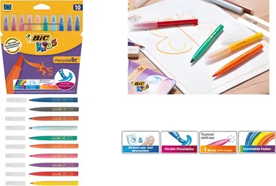 Produktbild von BIC KIDS Fasermaler Visaquarelle, 1 0er Kartonetui (5103144)