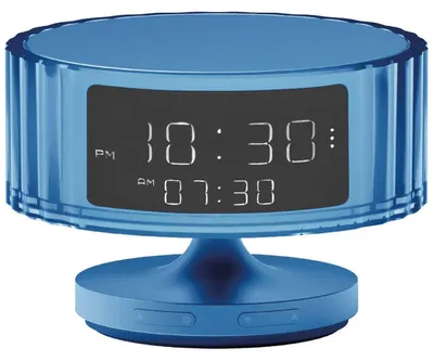 Digitalwecker mit Snooze, Kunststoff Blau, schwarzes Display, 1 Stück