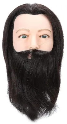 Produktbild von Mannequin Kopf aus 100% echtem Menschenhaar - Übungskopf - Friseurkopf - Haarlänge 25 cm