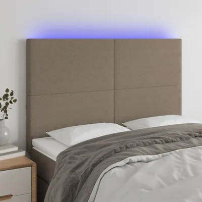Immagine prodotto di The Living Store Testiera LED taupe 144x5x118/128 cm in tessuto
