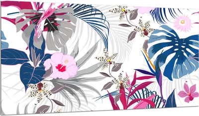 Produktbild von Herdabdeckplatte Glaskeramikkochfeld-Abdeckung Spritzschutz Glas 90x52 Blumen