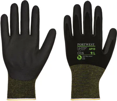 Produktbild von Portwest AP10 NPR15 Nitrilschaum-Bambushandschuh - 12er Pack Black Gr. XL