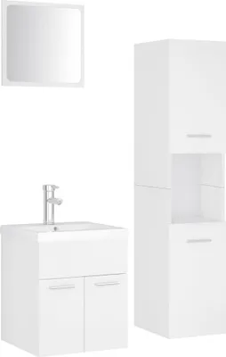 Obrázok produktu pre vidaXL Súprava kúpeľňového nábytku Biely drevený materiál