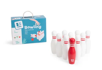 Produktbild von BS Toys Wooden Bowling - Kegelspiel Holz für Kinder - Indoor und Outdoor