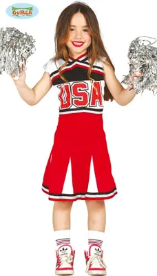 Obrázek produktu pro Sport Spirit Dress Cheer Adventure Athletics Carnival Outfits Fun Figures Performance Dynamics Passion Team Red White Energy Passion Kostým, Velikost: 110/116 Barva: červená