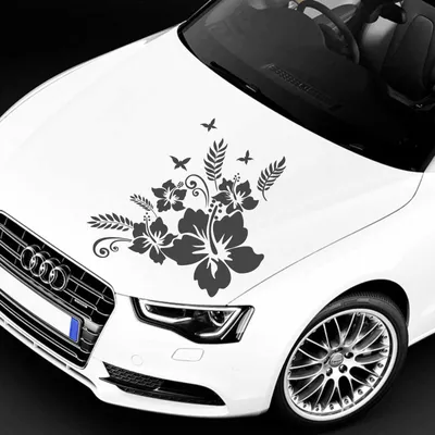 Produktbild von Aufkleber - Autoaufkleber "Hibiskus Ranke Jessi" 40cm x 40cmGraphit metallic - Tuning Carystyling Heckscheibe Auto