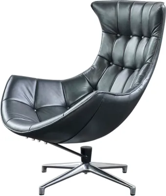 Produktbild von KAWOLA Drehsessel SKIO Sessel Leder silbergrau