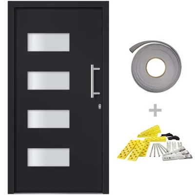 Produktbild von vidaXL Haustür Aluminium und PVC Anthrazit 100x200 cm