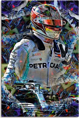 Produktbild von ARTland Leinwandbild Lewis Hamilton alias LH44 Größe: 60x90 cm