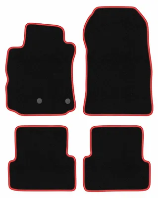 Immagine prodotto di Tappetini in moquette per Renault Modus 2004-2012 (monovolume) – set 4 pezzi, nero/rosso, su misura – Wielganizator CARLUX