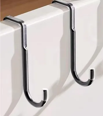 Produktbild von INF S-Haken aus Edelstahl, Silber, 2,5cm, 2er-Set – Für Küche, Bad & mehr Schwarz
