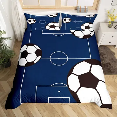 Imagen del producto de Funda de edredón con estampado de fútbol para niños