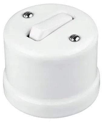 Imagen del producto de Timbre retro de cerámica, para montaje en superficie, color blanco