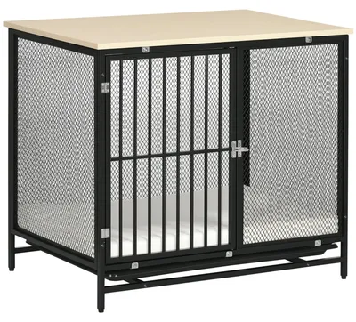 Image de Cage pour chien - Enclos pour chien - Abri pour chien - Parc pour chien - Cage pour chien noire - Tapis imperméable