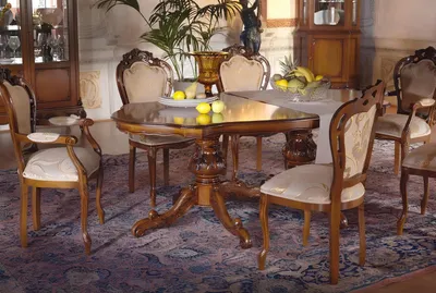 Image de Table classique de luxe en bois Tables Baroque Rococo Style antique Salle à manger Salle de séjour