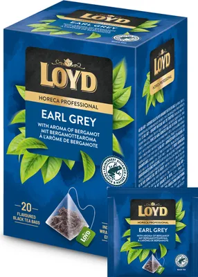 Immagine prodotto di Tè nero istantaneo Loyd Earl Grey Horeca al gusto di bergamotto 20 bustine da 2 g