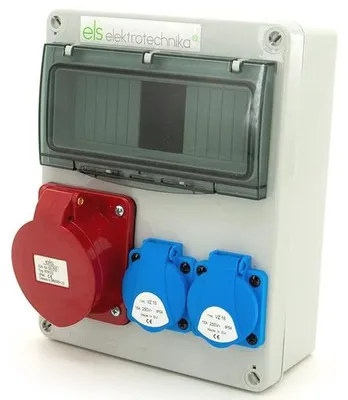Zdjęcie produktu dla Rozdzielnica gniazd zasilających trójfazowych CEE i dwufazowych Schuko 2x230V do montażu wpuszczanego