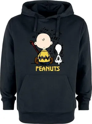 Produktbild von Peanuts Kapuzenpullover Herren Charlie Brown und Snoopy schwarz M