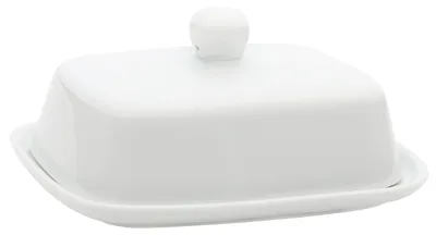 Produktbild von Belle Vous Weiße Butterdose Keramik mit Deckel – Butter Dose aus Keramik mit Griff – Butterdose Butter Deckel Passend für Kleine und Große Butter