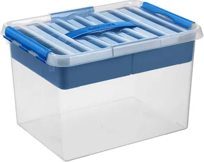 Produktbild von Sunware Q - line Aufbewahrungsbox mit Einsatz 22L transparent blau
