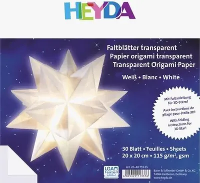Produktbild von HEYDA Faltblätter transparent 20 x 20 cm Transparentpapier weiss