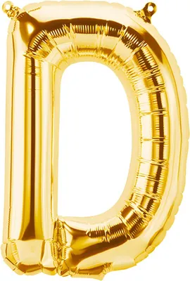 Immagine prodotto di Palloncino in foil lettera D, oro, 80 cm circa, da riempire con aria compressa