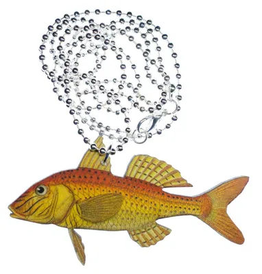 Produktbild von Koi Goldfisch Halskette 80cm Miniblings Kette Fisch Karpfen Holz gelasert orange